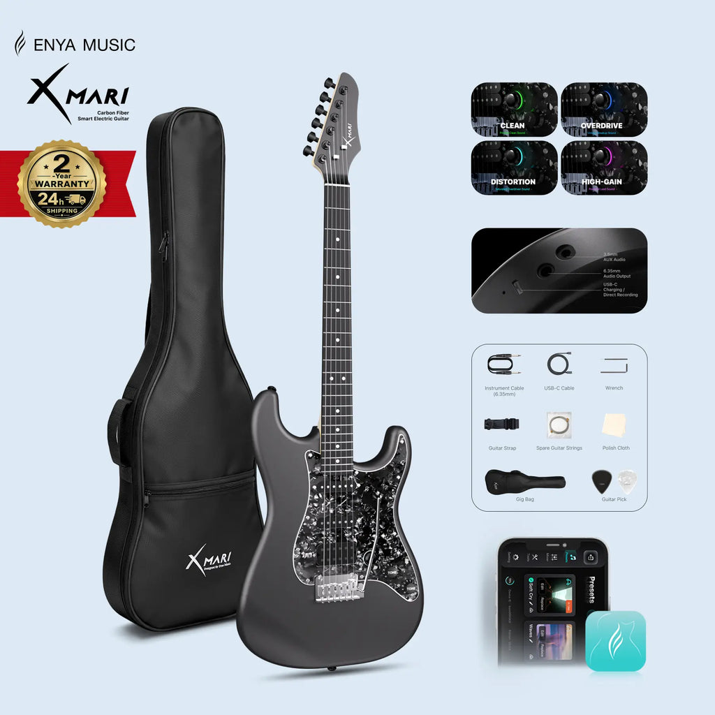 Xmari Smart Electric Guitar with DSP Effects & USB‑C OTG Recording