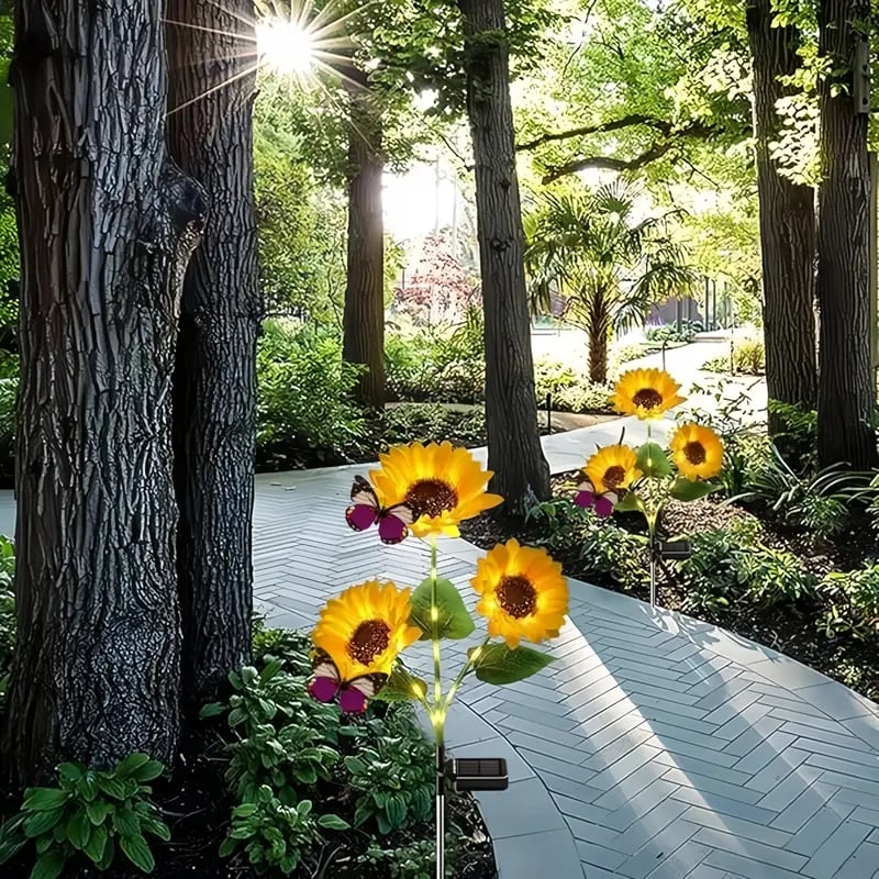 🌻 65K+ SOLD! 2026 UPGRADED Solar Sunflowers – Hyper-Realistic Petals, Stunning Shadow Projections & Dusk-to-Dawn Garden Mag