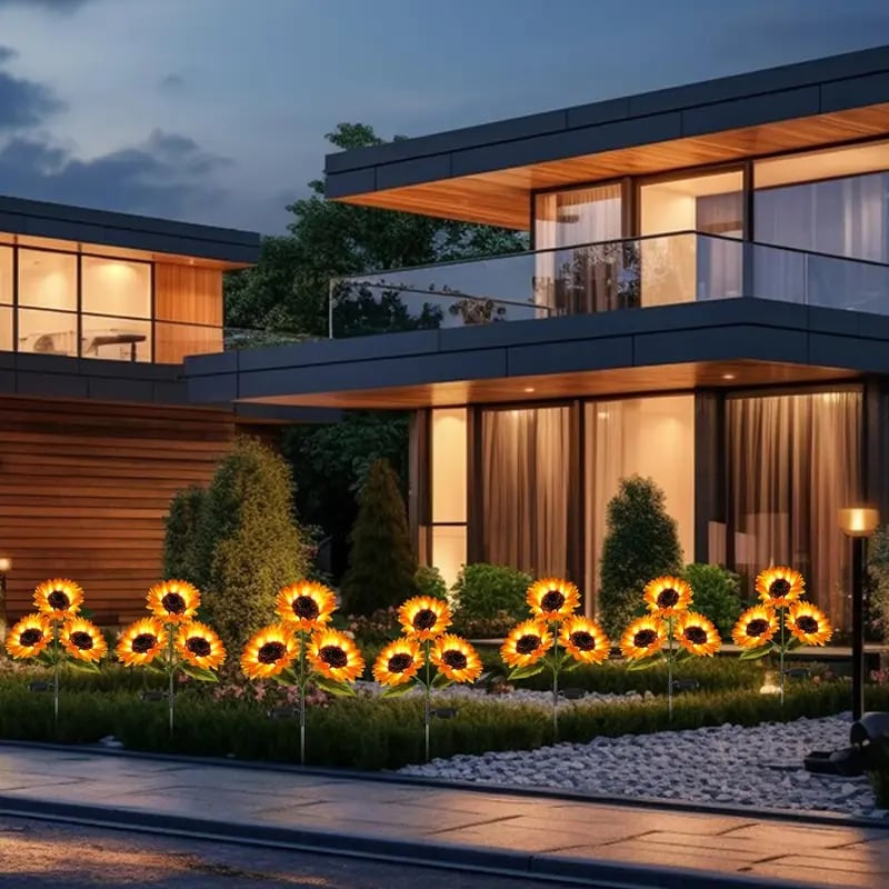 🌻 65K+ SOLD! 2026 UPGRADED Solar Sunflowers – Hyper-Realistic Petals, Stunning Shadow Projections & Dusk-to-Dawn Garden Mag