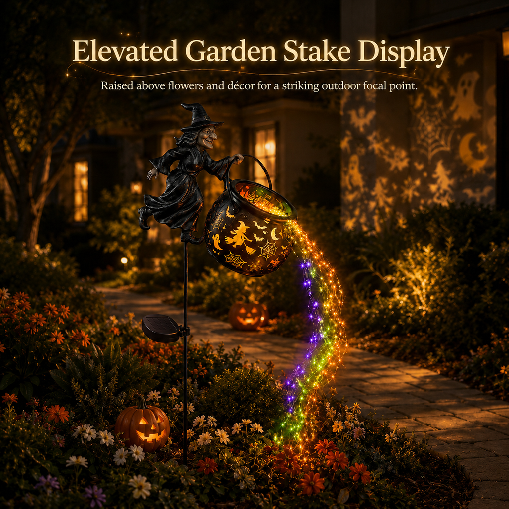 🧙‍♀️Halloween Early Bird Special Sale 49% OFF-Halloween Witch Cauldron Garden Light