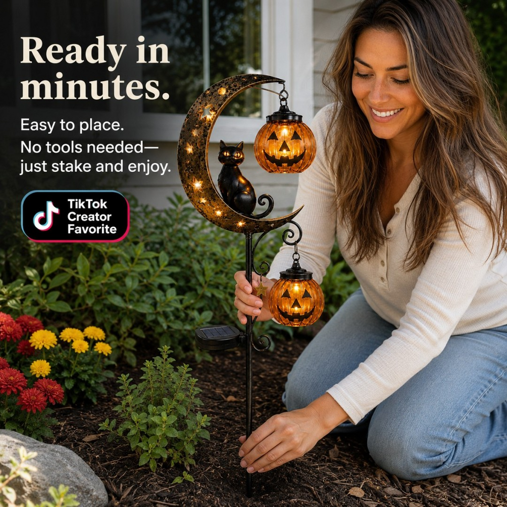 🎃Halloween Early‑Bird Special: 49% Off Pumpkin Moon Garden Stake Light