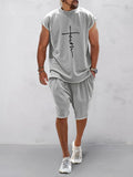 Lässiges Kurzarm-Sport-T-Shirt-Set