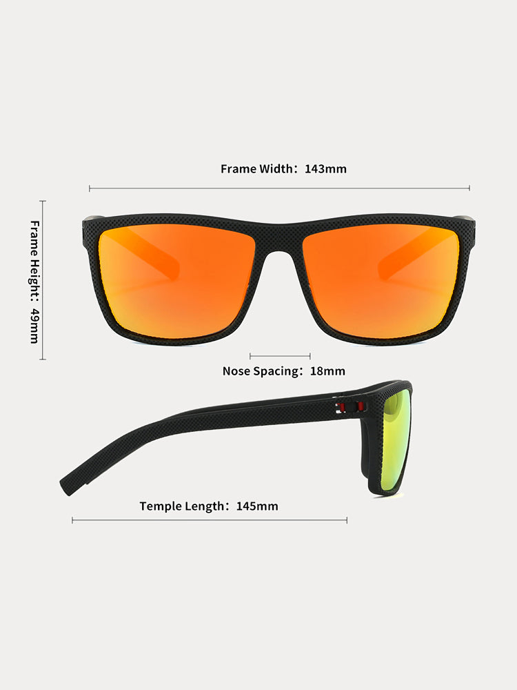 Polarisierte Sonnenbrille mit eckigem Rahmen