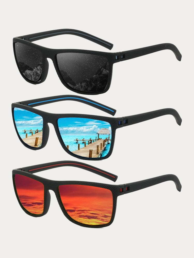 Polarisierte Sonnenbrille mit eckigem Rahmen