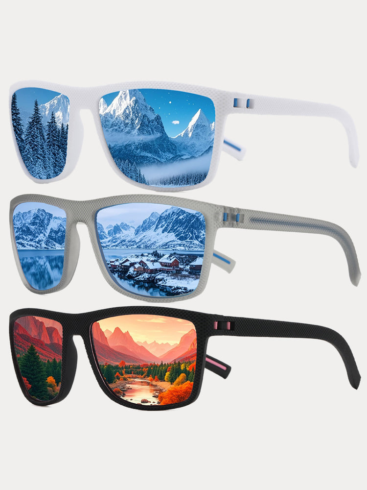 Polarisierte Sonnenbrille mit eckigem Rahmen