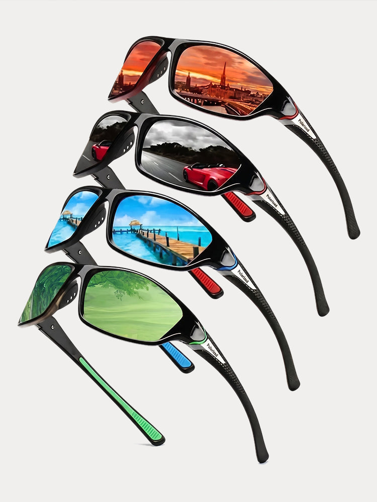 Rechteckige Sport-Sonnenbrille für Outdoor-Radfahren, polarisiert