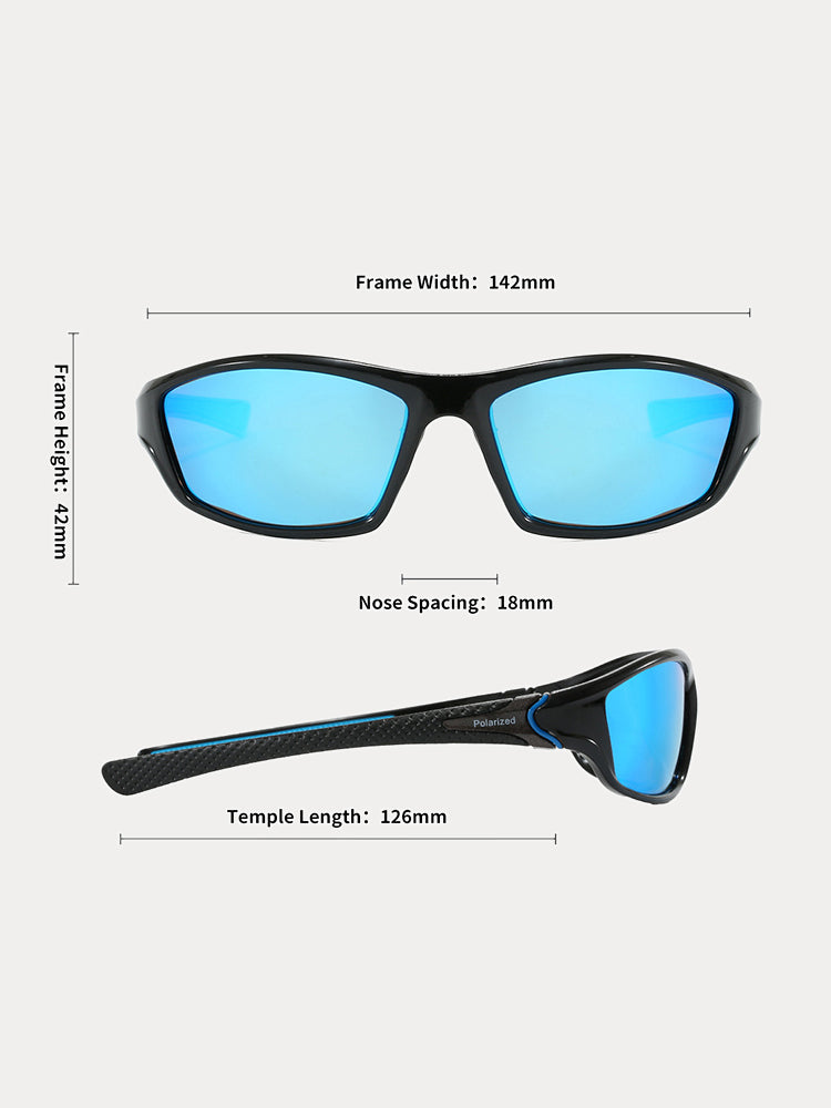 Rechteckige Sport-Sonnenbrille für Outdoor-Radfahren, polarisiert