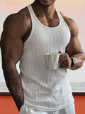 Einfarbiges, schmal geschnittenes Strick-Tanktop für das Fitnessstudio