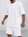 Freizeit Jacquard T-Shirt-Shorts-Set