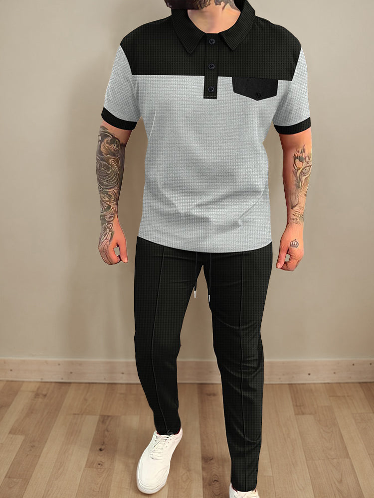 Atmungsaktives Waffel-Athleisure-Set