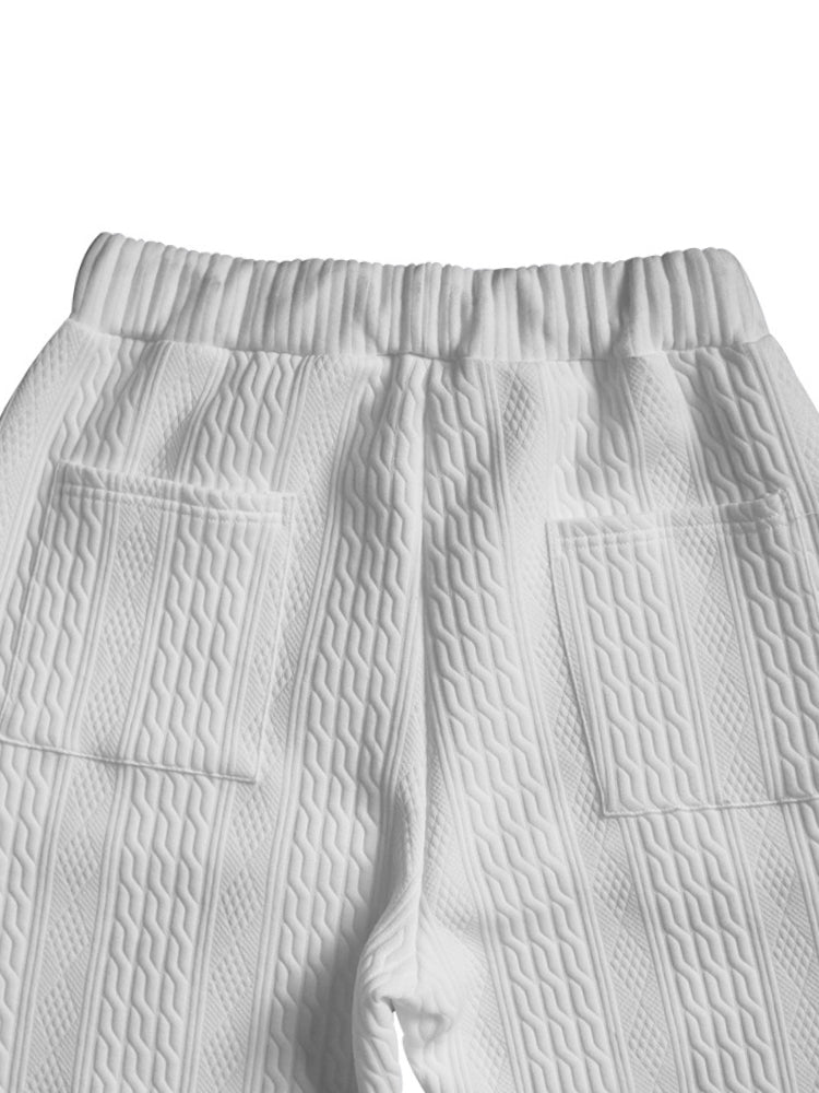 Athleisure-Jacquard-Set mit Zopfmuster