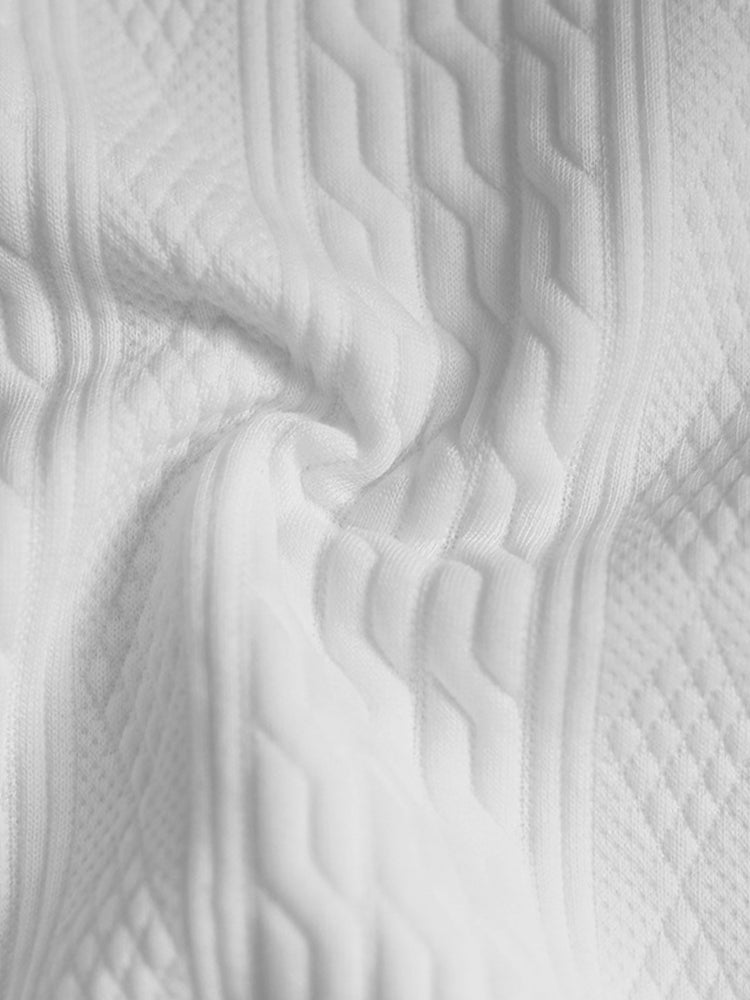 Athleisure-Jacquard-Set mit Zopfmuster