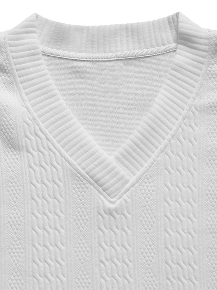 Athleisure-Jacquard-Set mit Zopfmuster