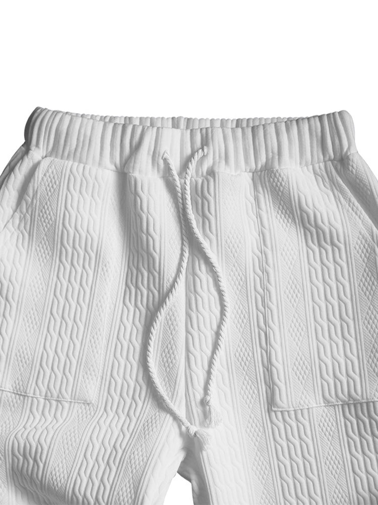 Athleisure-Jacquard-Set mit Zopfmuster