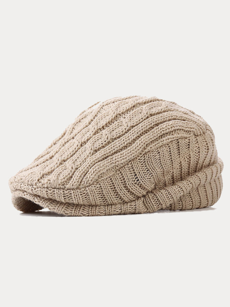 Retro Vielseitige Strickmütze Baskenmütze