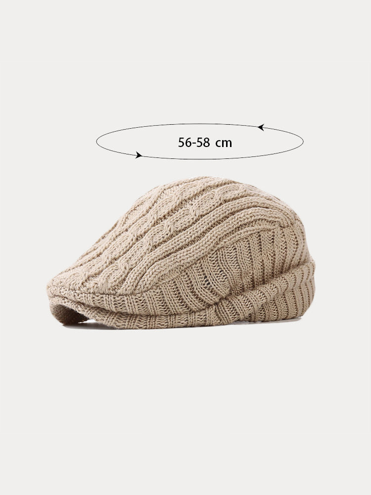 Retro Vielseitige Strickmütze Baskenmütze