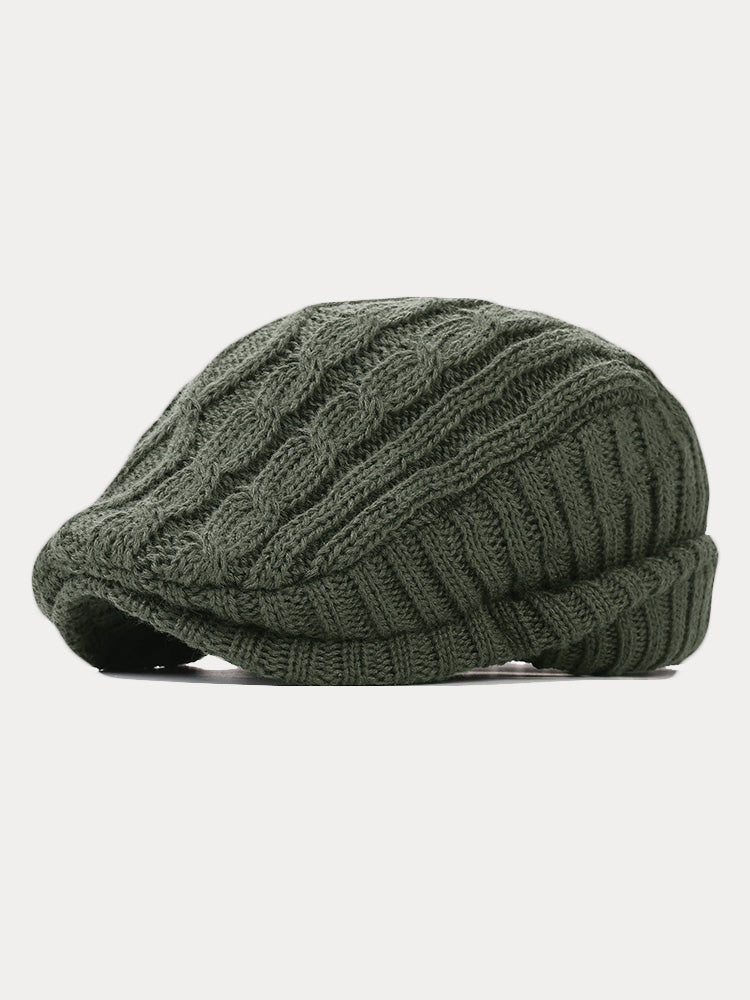 Retro Vielseitige Strickmütze Baskenmütze