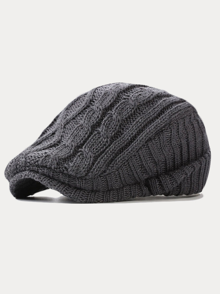 Retro Vielseitige Strickmütze Baskenmütze