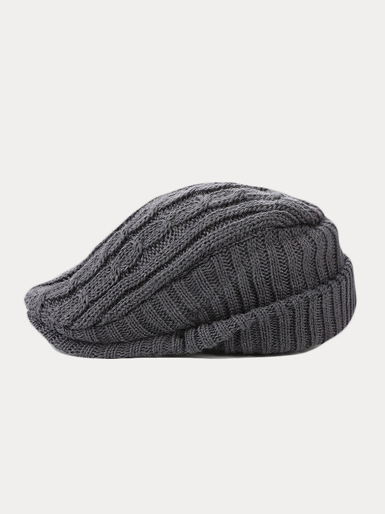 Retro Vielseitige Strickmütze Baskenmütze