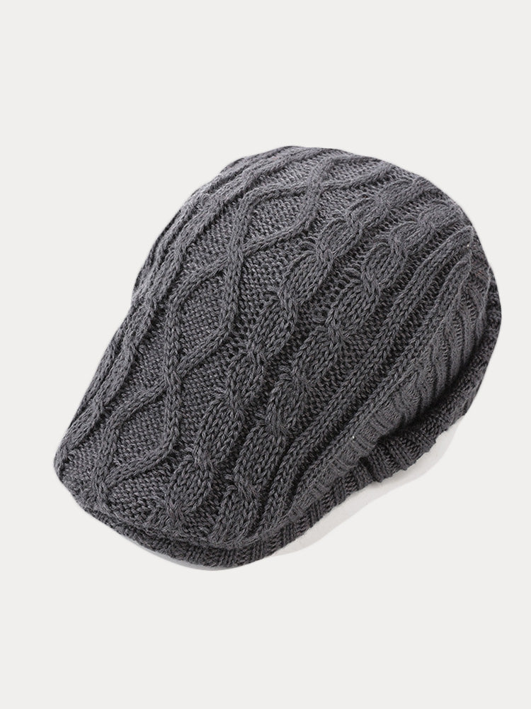 Retro Vielseitige Strickmütze Baskenmütze