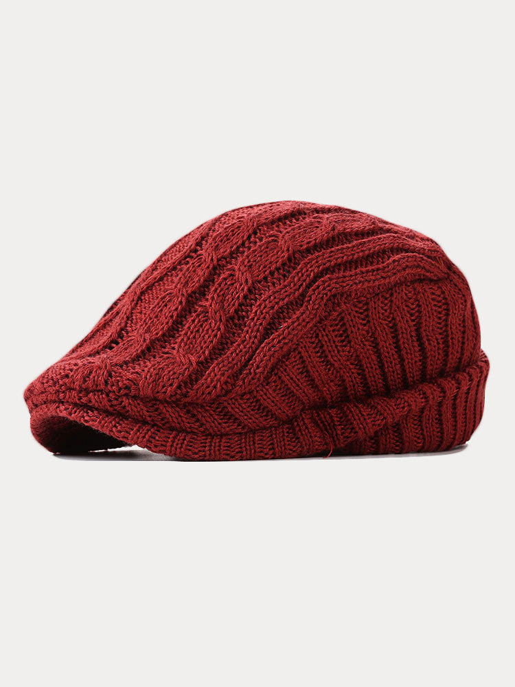 Retro Vielseitige Strickmütze Baskenmütze