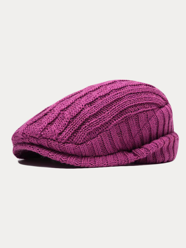 Retro Vielseitige Strickmütze Baskenmütze