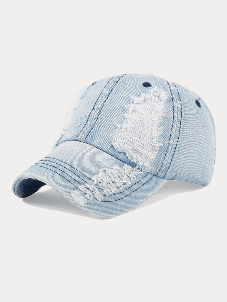 Modische Kappe aus zerrissenem Denim