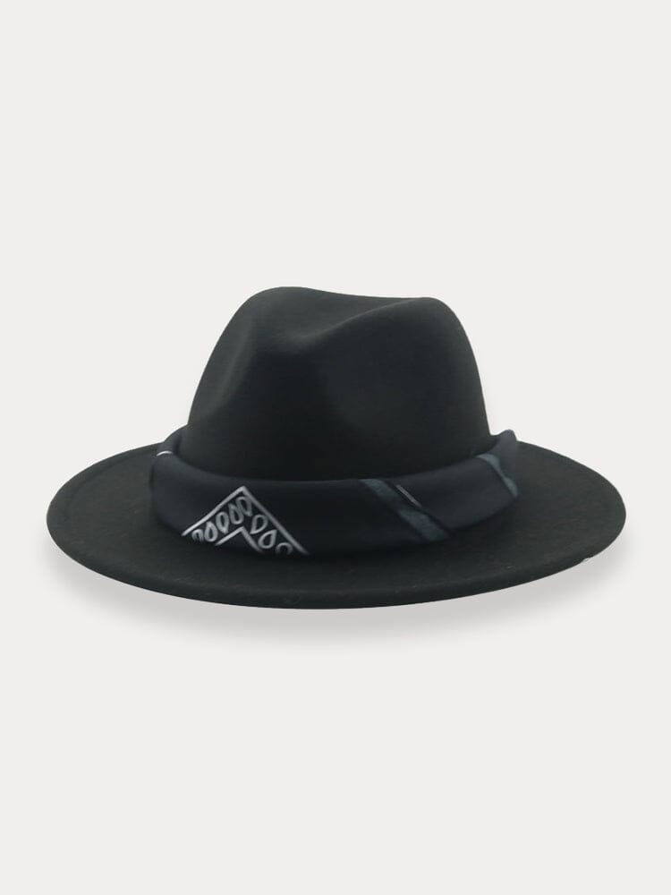 Flachkrempiger Fedora Hut mit Halstuch