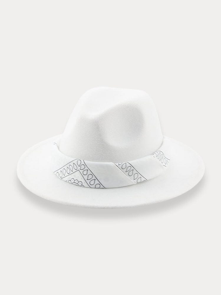 Flachkrempiger Fedora Hut mit Halstuch