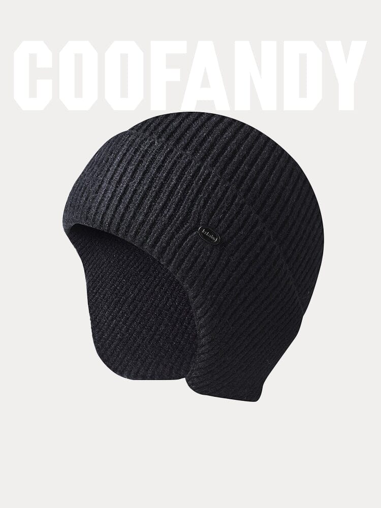 Winddichte Ohrenschutz-Strickmütze