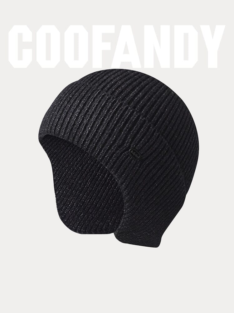 Winddichte Ohrenschutz-Strickmütze