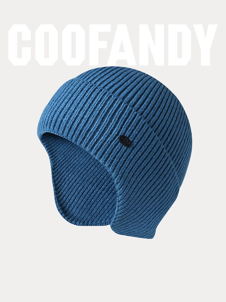 Winddichte Ohrenschutz-Strickmütze