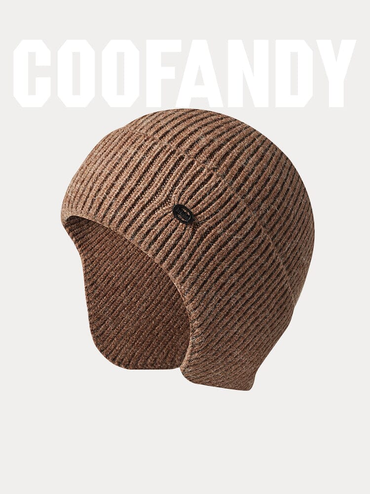 Winddichte Ohrenschutz-Strickmütze