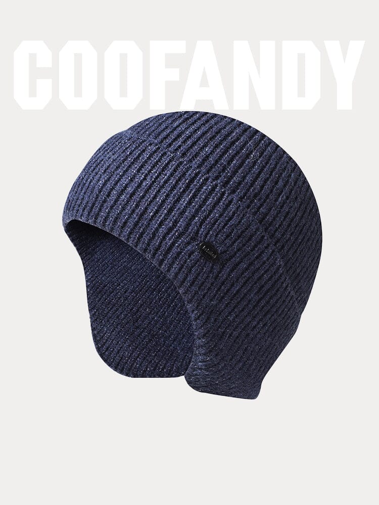 Winddichte Ohrenschutz-Strickmütze
