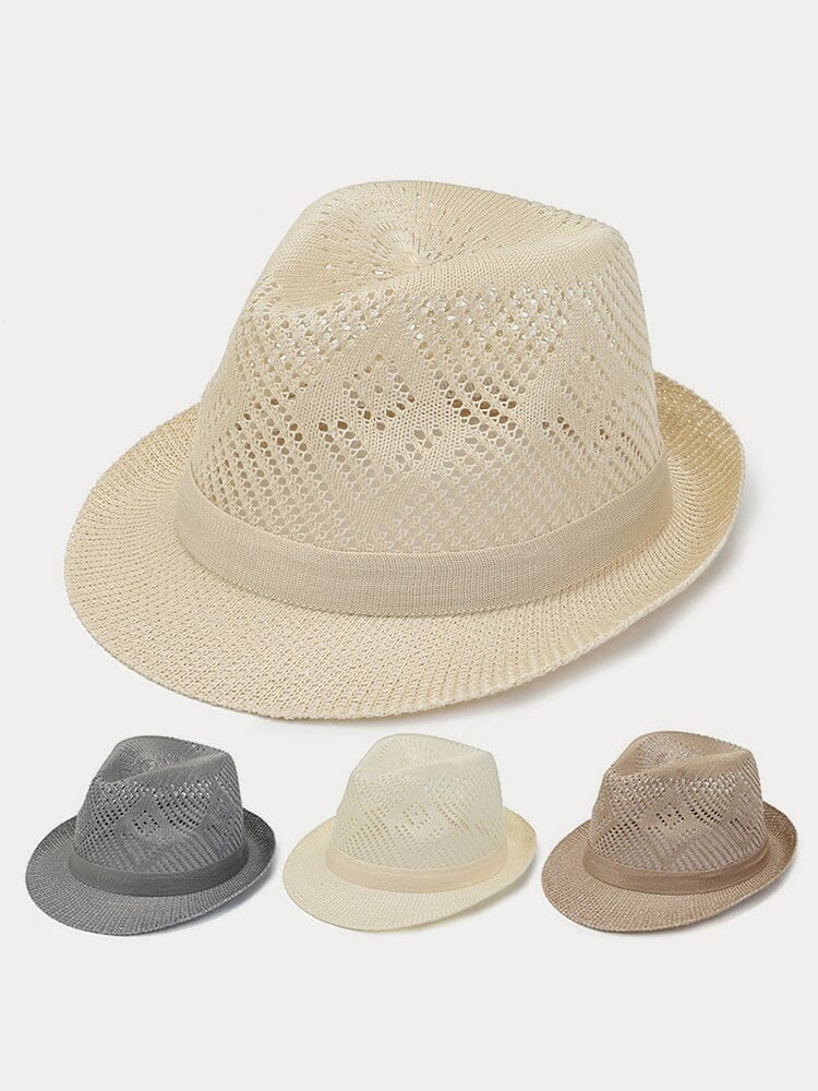 Faltbarer atmungsaktiver Fedora-Hut aus Mesh