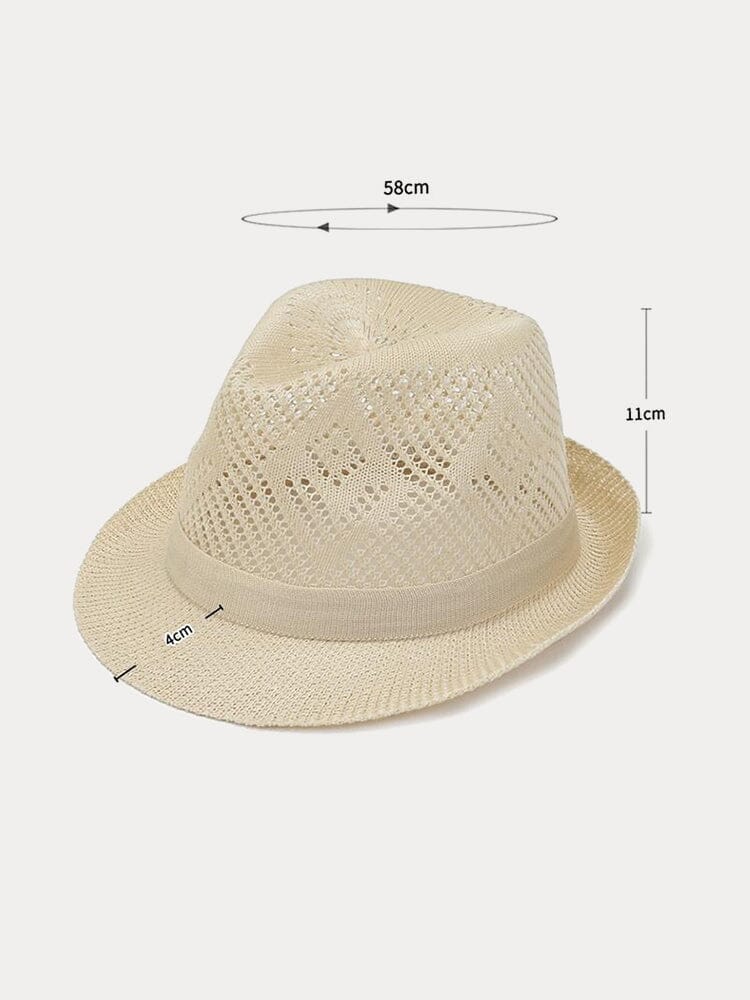 Faltbarer atmungsaktiver Fedora-Hut aus Mesh