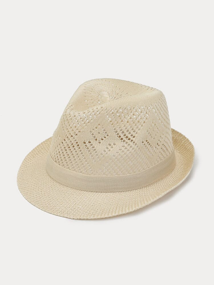 Faltbarer atmungsaktiver Fedora-Hut aus Mesh