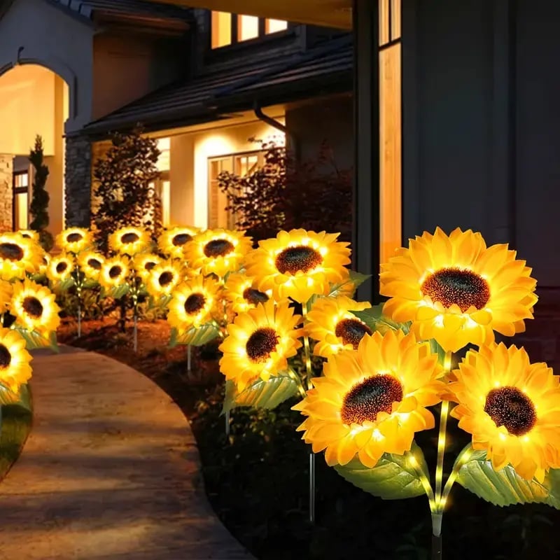 🌻 65K+ SOLD! 2026 UPGRADED Solar Sunflowers – Hyper-Realistic Petals, Stunning Shadow Projections & Dusk-to-Dawn Garden Mag