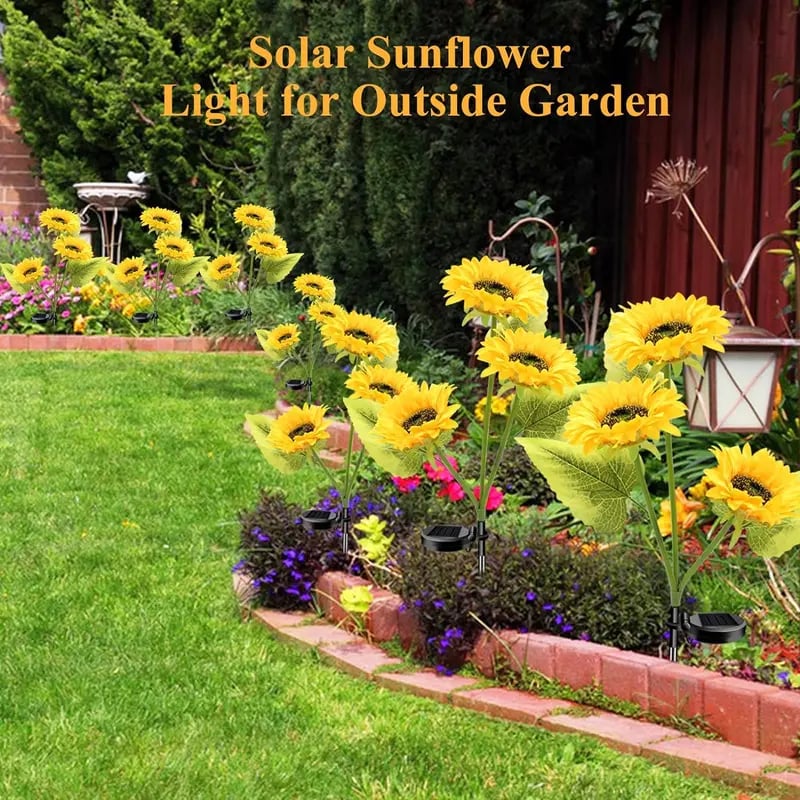 🌻 65K+ SOLD! 2026 UPGRADED Solar Sunflowers – Hyper-Realistic Petals, Stunning Shadow Projections & Dusk-to-Dawn Garden Mag